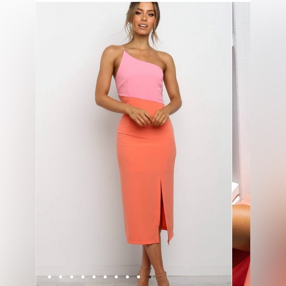 Petal & Pup Dresses & Skirts - One-Shoulder Pink and Orange Dress Xiamara dress